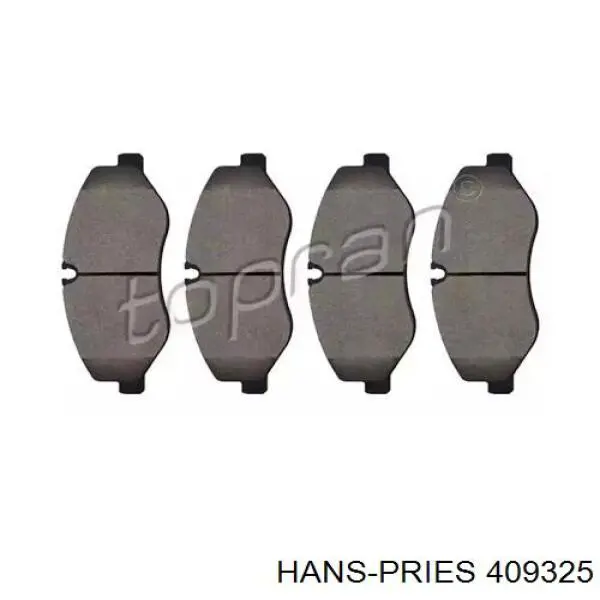 Передние тормозные колодки 409325 Hans Pries (Topran)