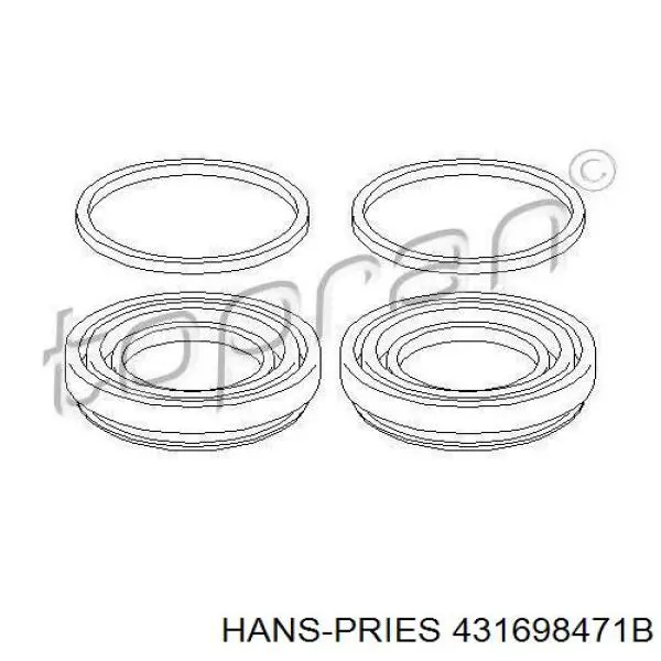 Ремкомплект переднего суппорта 431698471B Hans Pries (Topran)