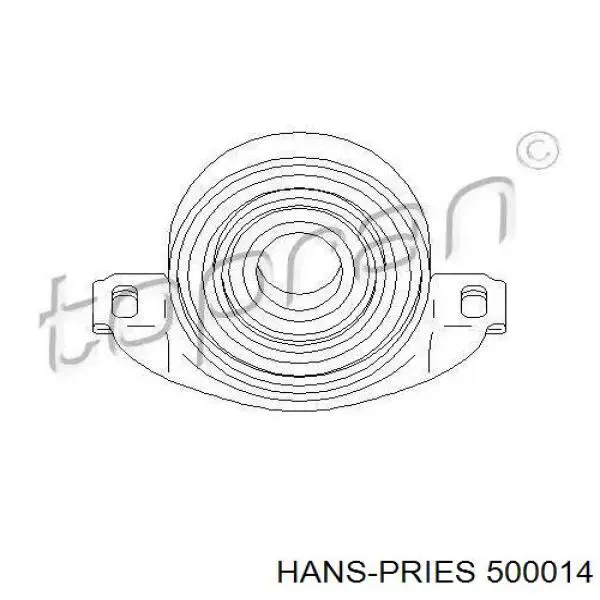 Подвесной подшипник карданного вала 500014 Hans Pries (Topran)