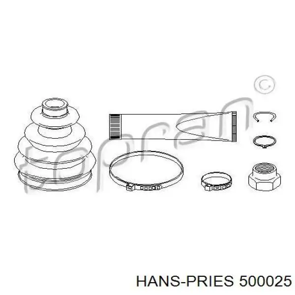 Сайлентблок задней балки 500025 Hans Pries (Topran)
