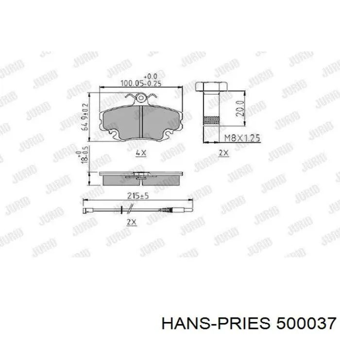 Подвесной подшипник карданного вала 500037 Hans Pries (Topran)