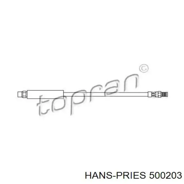 500203 Hans Pries (Topran) шланг тормозной задний