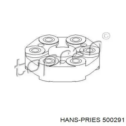 Муфта кардана эластичная передняя 500291 Hans Pries (Topran)