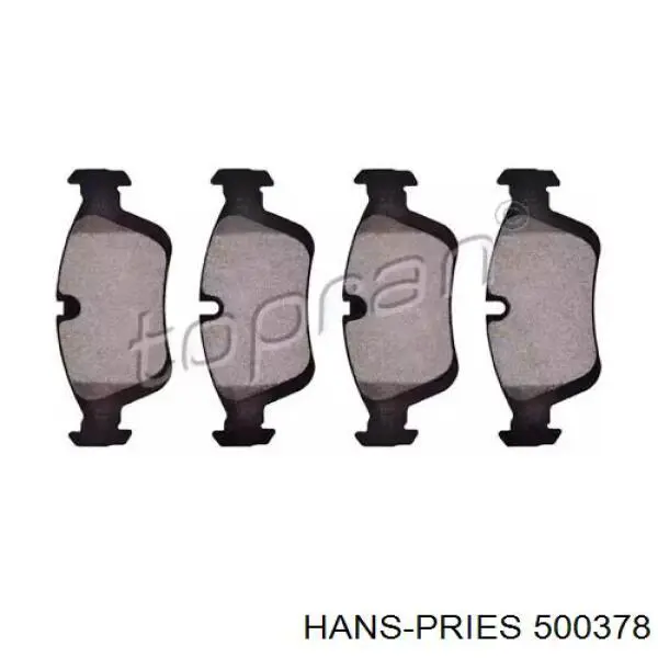 500378 Hans Pries (Topran) колодки тормозные передние дисковые
