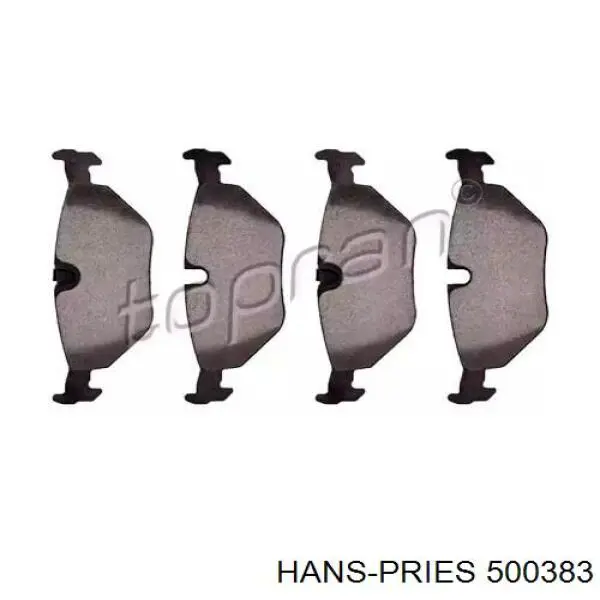 500383 Hans Pries (Topran) колодки тормозные задние дисковые