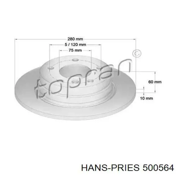 Тормозные диски 500564 Hans Pries (Topran)