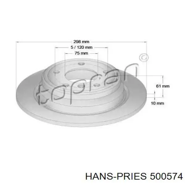 Тормозные диски 500574 Hans Pries (Topran)