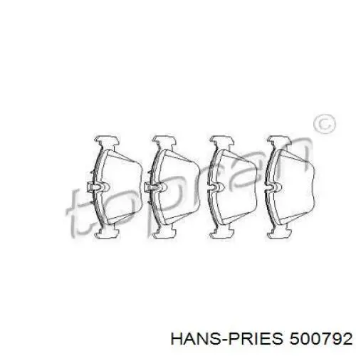 Передние тормозные колодки 500792 Hans Pries (Topran)