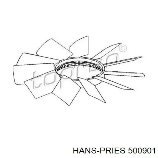 Крыльчатка радиатора охлаждения 500901 Hans Pries (Topran)