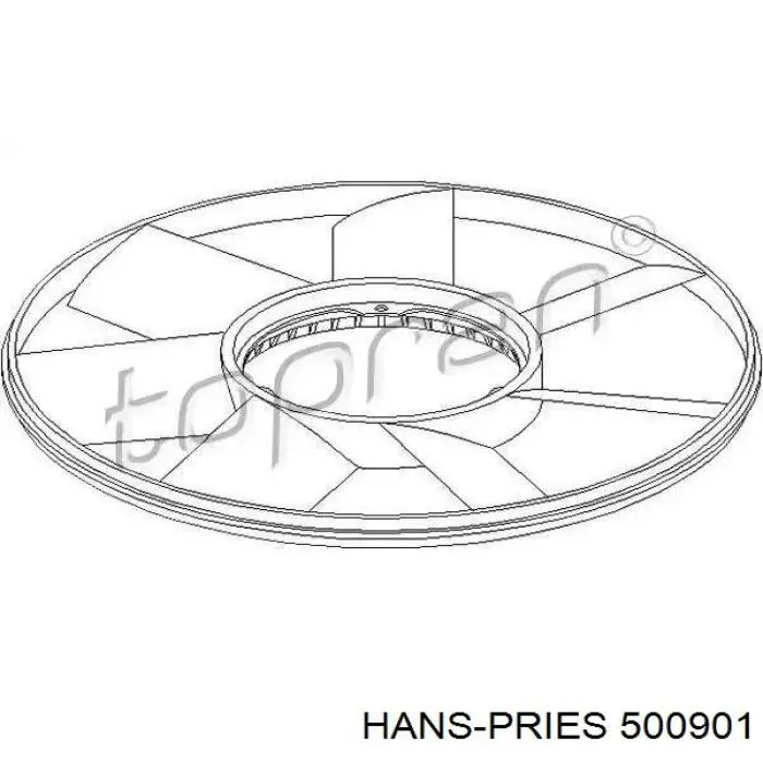 Крыльчатка радиатора охлаждения 500901 Hans Pries (Topran)