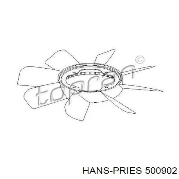 Крыльчатка радиатора охлаждения 500902 Hans Pries (Topran)