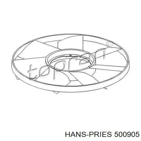 500905 Hans Pries (Topran) вентилятор (крыльчатка радиатора охлаждения)