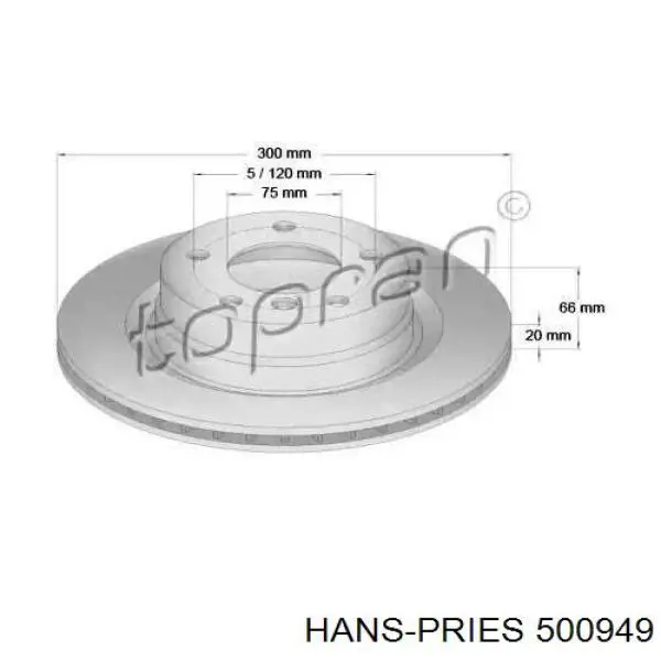 500949 Hans Pries (Topran) Дисковый тормоз