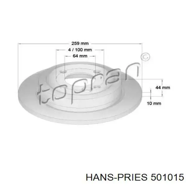 Тормозные диски 501015 Hans Pries (Topran)