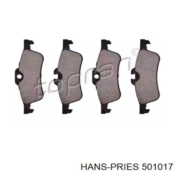 Колодки тормозные задние дисковые HANS PRIES 501017