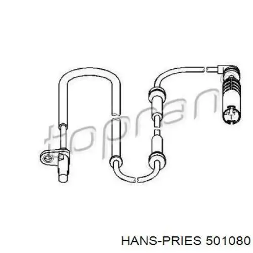 Sensor ABS trasero 501080 Hans Pries (Topran)