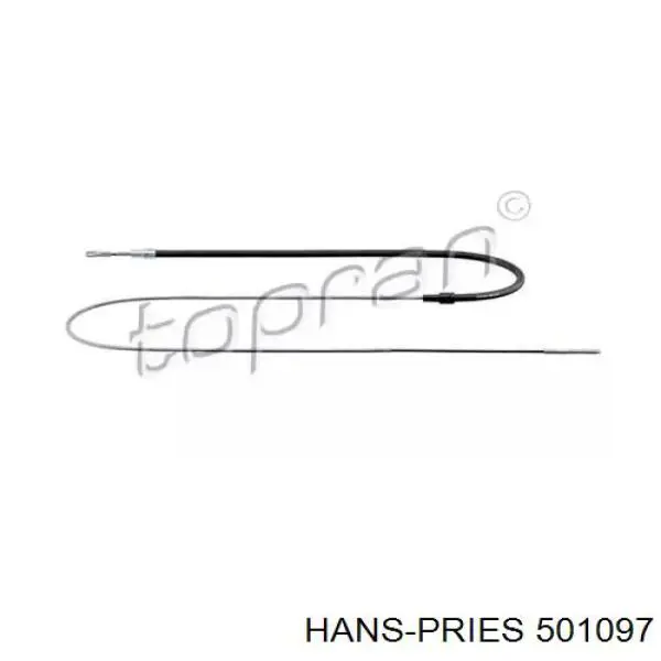 Задний трос ручника 501097 Hans Pries (Topran)