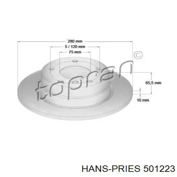 Тормозные диски 501223 Hans Pries (Topran)