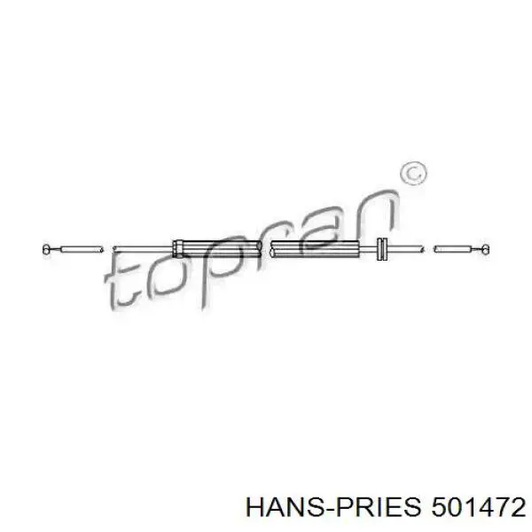 Трос открывания капота 501472 Hans Pries (Topran)