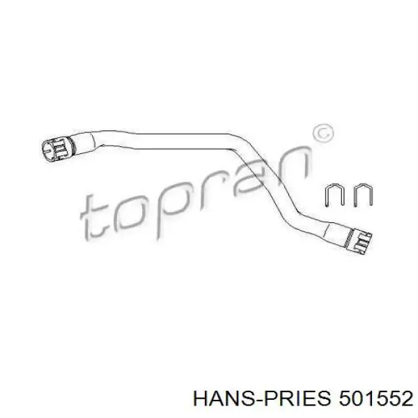 Нижний шлаг радиатора охлаждения 501552 Hans Pries (Topran)