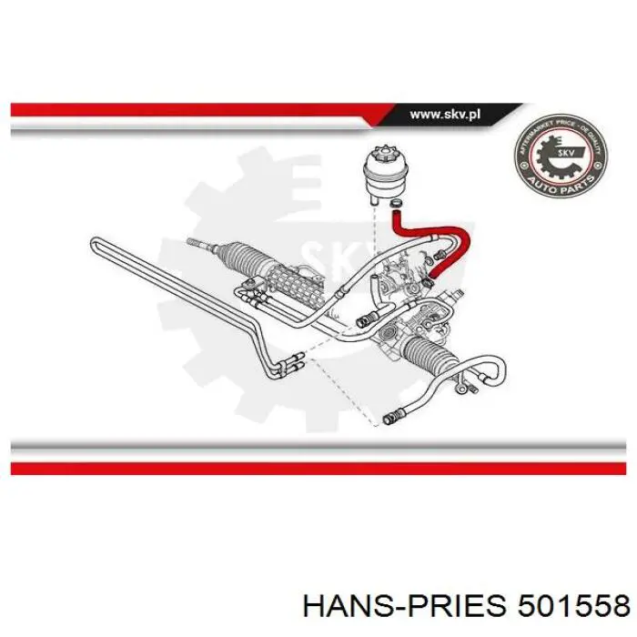 Шланг ГУР низкого давления, от бачка к насосу 501558 Hans Pries (Topran)
