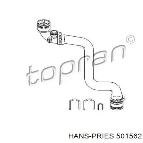 Патрубок радиатора 501562 Hans Pries (Topran)