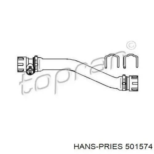 Нижний шлаг радиатора охлаждения 501574 Hans Pries (Topran)