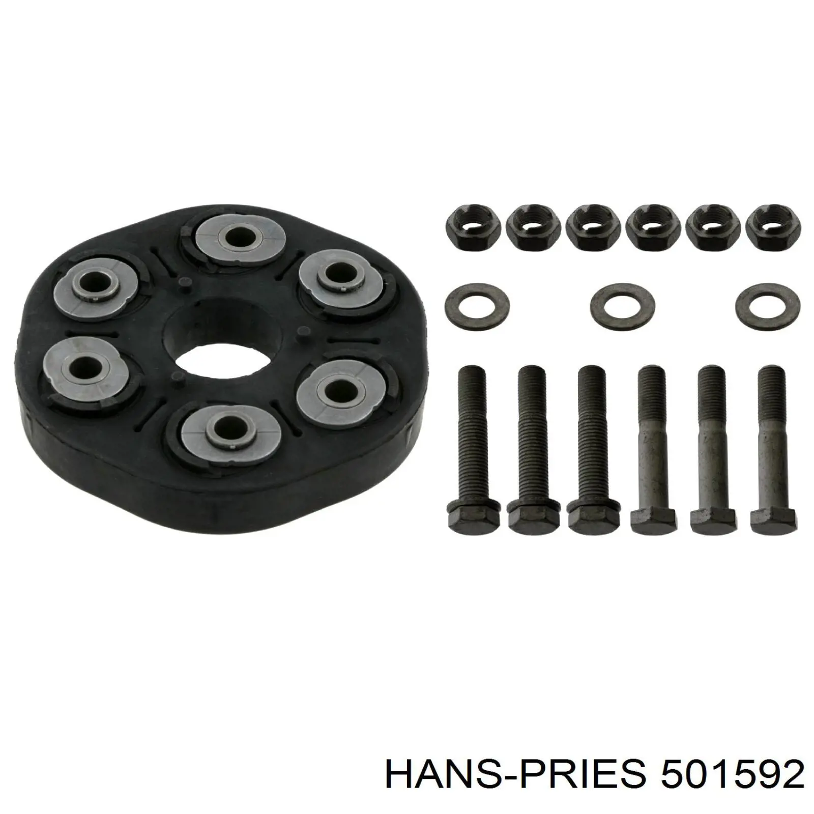 Муфта кардана эластичная передняя 501592 Hans Pries (Topran)