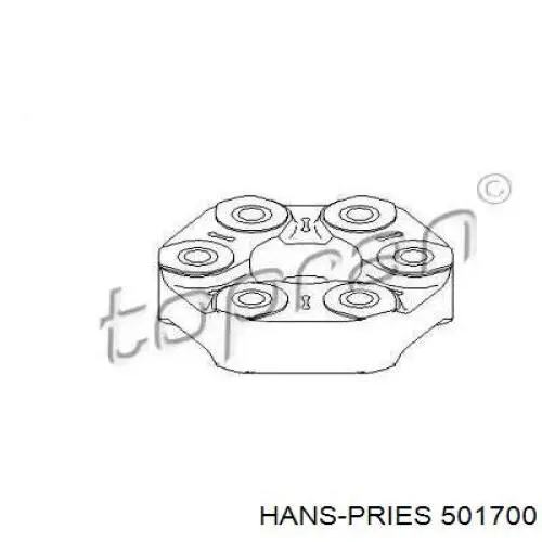 Муфта кардана эластичная передняя 501700 Hans Pries (Topran)