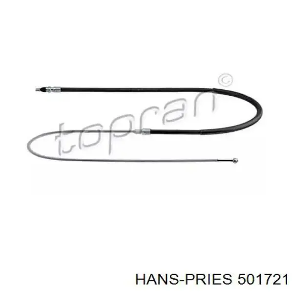 501721 Hans Pries (Topran) трос ручного тормоза задний правый/левый