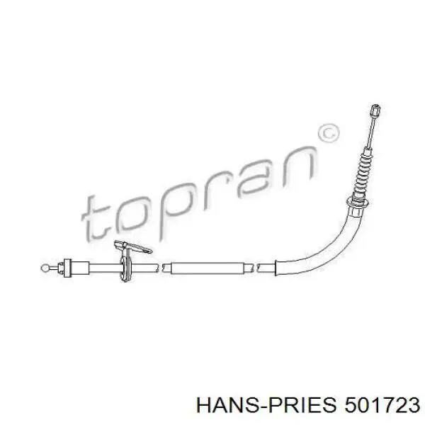 Задний правый трос ручника 501723 Hans Pries (Topran)