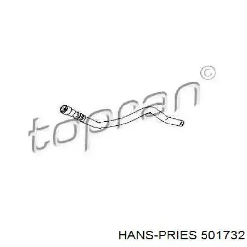 501732 Hans Pries (Topran) шланг гур низкого давления, от радиатора к бачку
