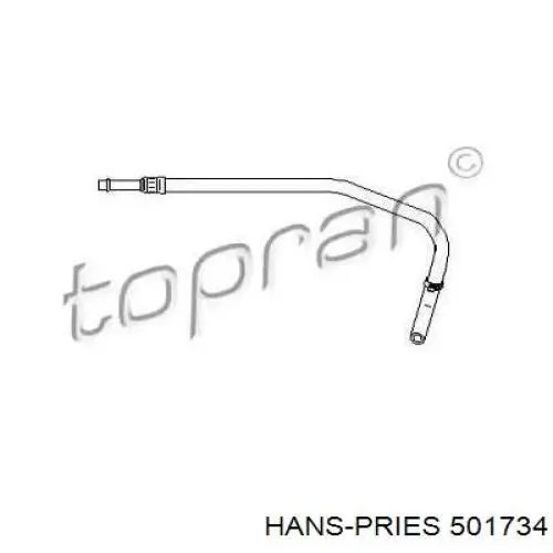 501734 Hans Pries (Topran) Шланг ГУР низкого давления, от радиатора к бачку