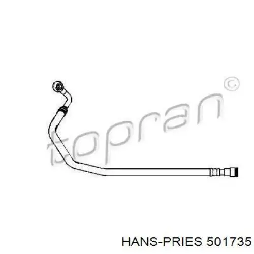 501735 Hans Pries (Topran) шланг гур низкого давления, от рейки (механизма к радиатору)