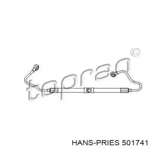 501741 Hans Pries (Topran) шланг гур высокого давления от насоса до рейки (механизма)