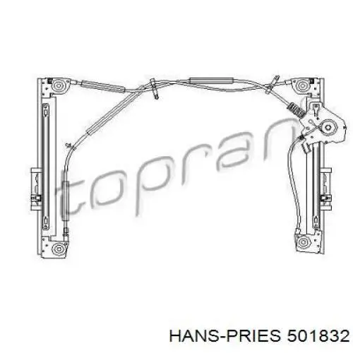 Механизм стеклоподъемника двери передней левой 501832 Hans Pries (Topran)