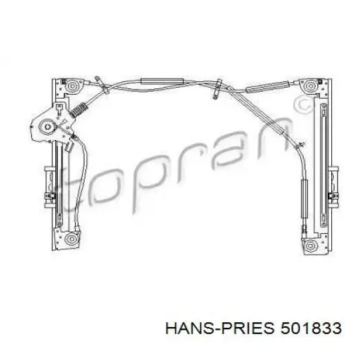 Механизм стеклоподъемника двери передней правой 501833 Hans Pries (Topran)