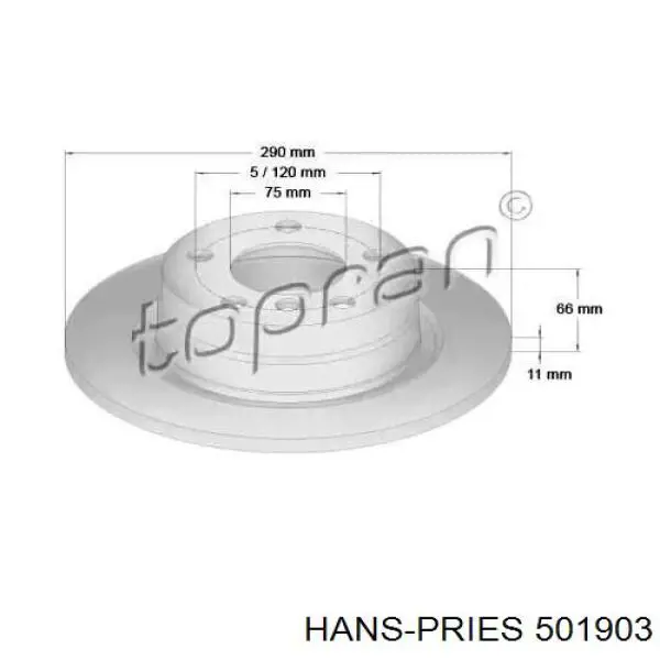 Тормозные диски 501903 Hans Pries (Topran)