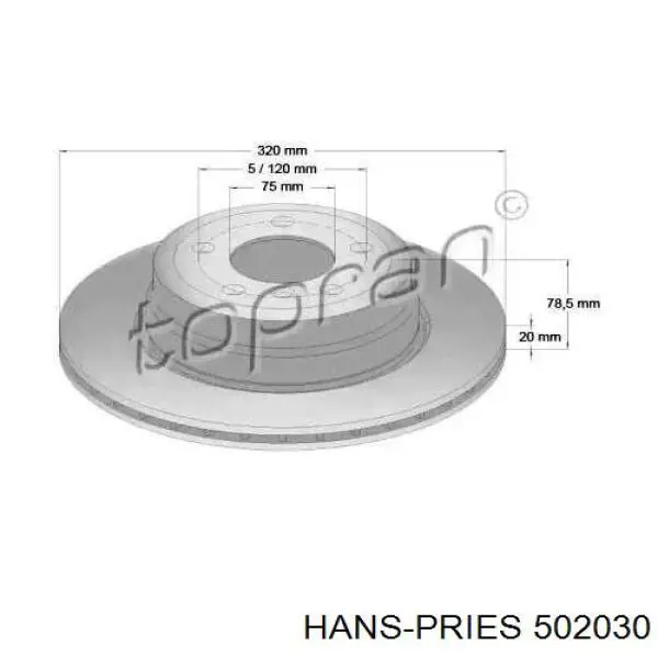 Тормозные диски 502030 Hans Pries (Topran)