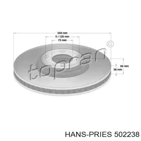 Передние тормозные диски 502238 Hans Pries (Topran)