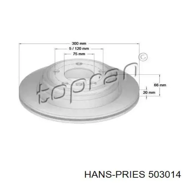 Тормозные диски 503014 Hans Pries (Topran)