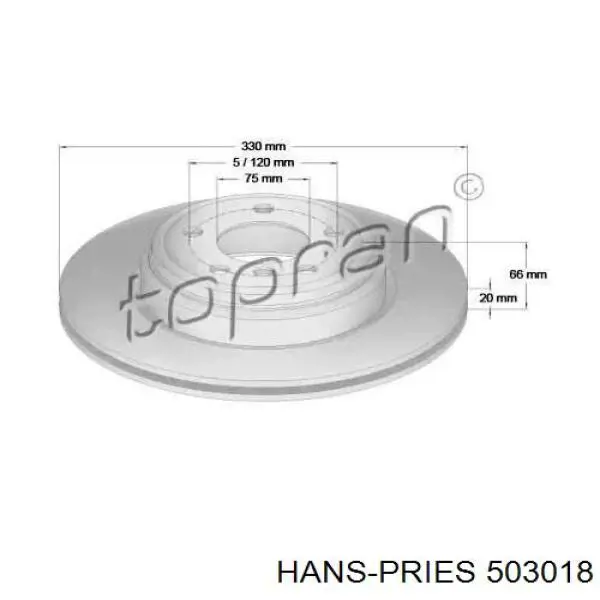 Тормозные диски 503018 Hans Pries (Topran)