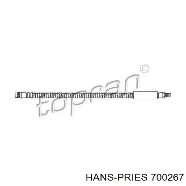 Шланг тормозной передний 700267 Hans Pries (Topran)