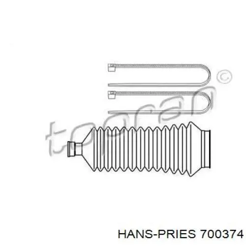 Пыльник рулевой рейки 700374 Hans Pries (Topran)