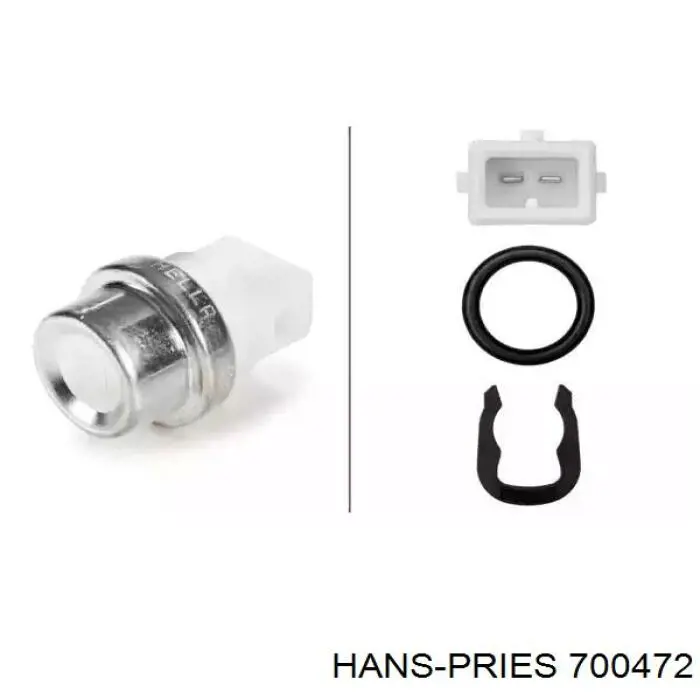 Датчик температуры охлаждающей жидкости, на прибор Hans Pries (Topran) 700472