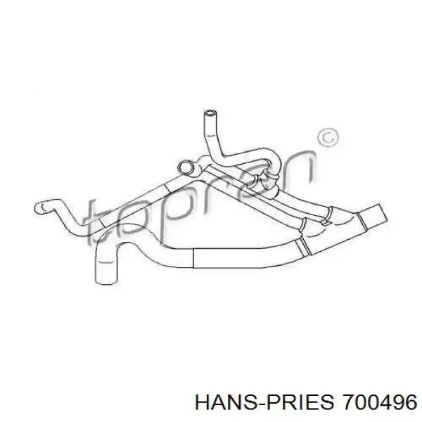 Нижний шлаг радиатора охлаждения 700496 Hans Pries (Topran)