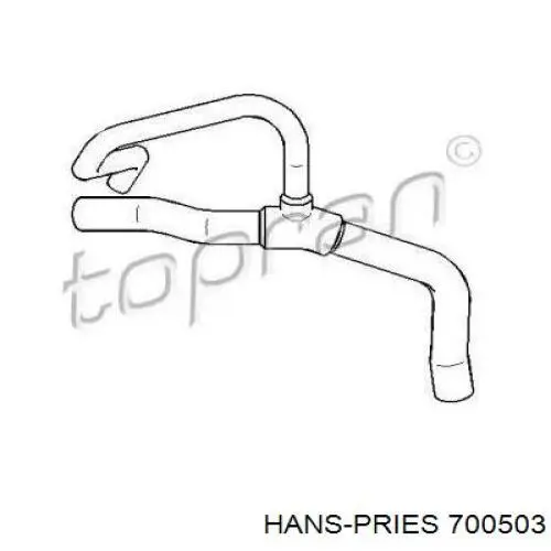 Нижний шлаг радиатора охлаждения 700503 Hans Pries (Topran)
