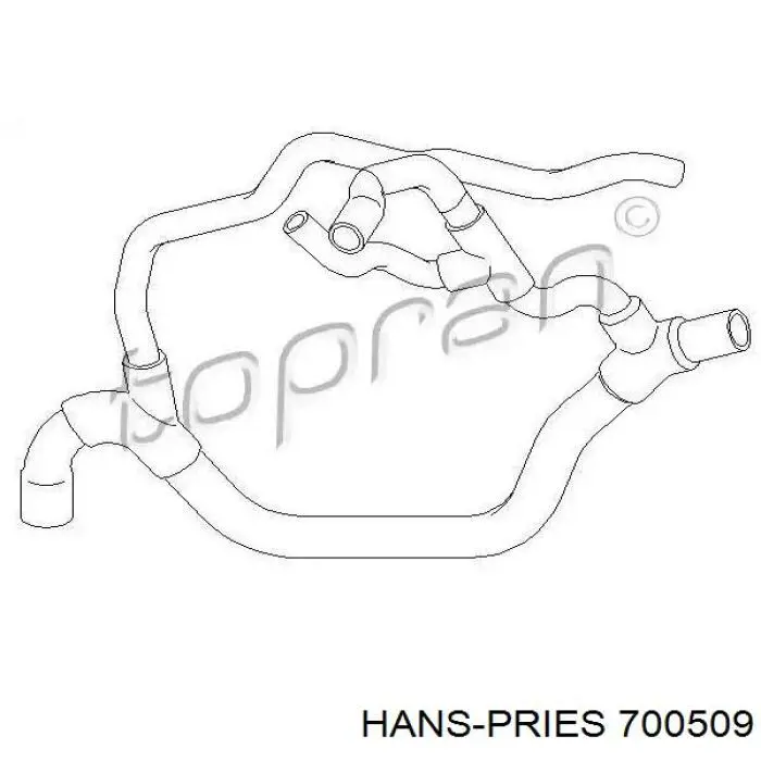 700509 Hans Pries (Topran) mangueira (cano derivado inferior do radiador de esfriamento)