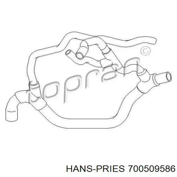 Нижний шлаг радиатора охлаждения 700509586 Hans Pries (Topran)