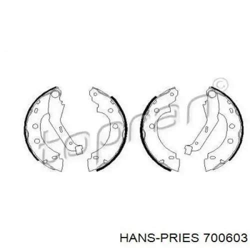 Колодки тормозные задние барабанные HANS PRIES 700603